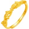 Saturday blessing gold-denominated 5G pure gold bow waltz ring girl's thoughts series holiday gift