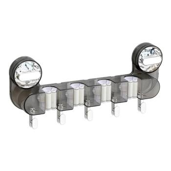 Double suction cup mop clip hook bathroom mop rack