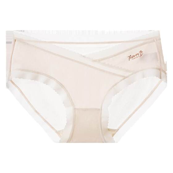 Maternity low-waist underwear ice silk seamless thin section belly-supporting panties large size loose mid-late pregnancy briefs summer