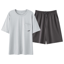 Modal Ice Silk Pajamas Mens Summer 2024 New Large Size Thin Short Sleeve Wearable Youth Home Clothing Suit