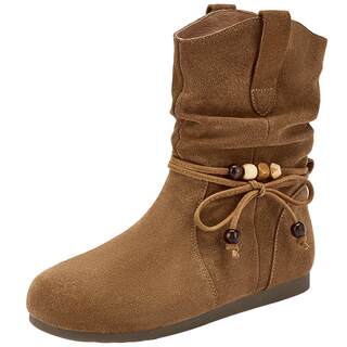 Hot maillard western boots barn style short boots