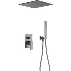 Dingfei minimalist concealed wall-mounted shower set ceiling-embedded hidden pre-embedded all-copper shower gray