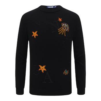 Navigare Italian ຂະຫນາດນ້ອຍ sailing ພາກຮຽນ spring ສີດໍາ pullover sweater sweater ຂົນຜູ້ຊາຍບາດເຈັບແລະ