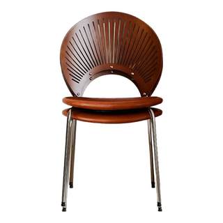 Nordic retro solid wood dining chair shell chair internet celebrity high-end back chair designer high-end restaurant dining table and chairs