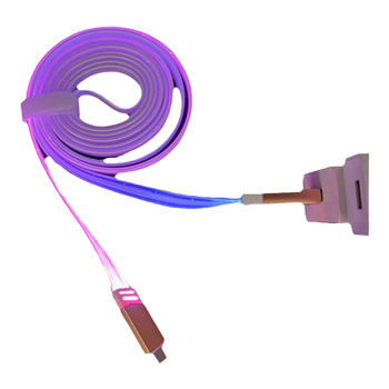 Yixingxing 100W Ambient Light Car Charger Cable with Colorful Flowing Lights, Suitable for Apple, Type-C, Huawei, Xiaomi Phones, Super 6A Fast Charging, Starry Sky Glowing Flat Strip Data Cable to USB