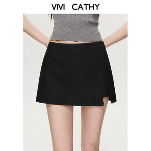 VIVICATHY2026夏设计感小众半身裙女开叉防走光a字梨形身材短裙