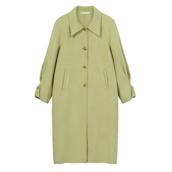 Llano mid-length retro button pleated sleeves double-sided denim