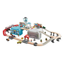 Hape Train Voie de livraison Hub Contenant Kit Enfants Baby Wooden Boy Girl Toy High-speed Rail 3Y 