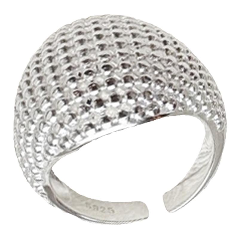 All-over S925 sterling silver mesh ball ring