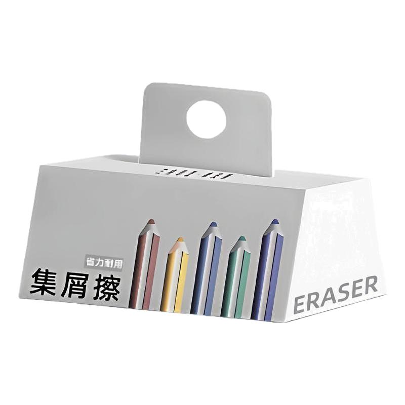 Pencil eraser is chip-free and super clean, leaving no trace or collecting chips.