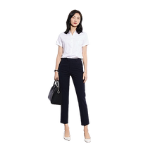 Professional white shirt suit for women summer short-sleeved shirt trousers professional attire civil servant interview overalls