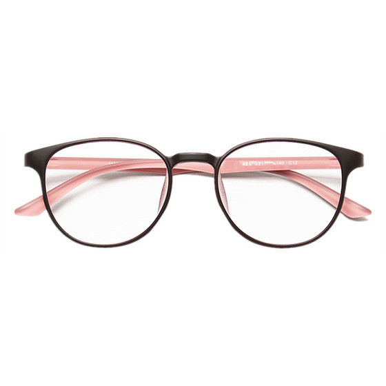 Korean ultra -light myopia glasses frame TR90 glasses shelf women's round frame retro with mirror round box literary eye rack