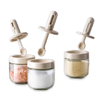 Youqin retractable seasoning jar spoon lid integrated seasoning box kitchen household seasoning sealed salt jar seasoning jar