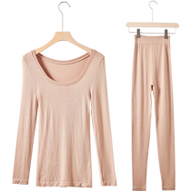 Arctic velvet thermal underwear for women slim fit thickened German velvet seamless heating bottoming shirt autumn coat and long trousers set