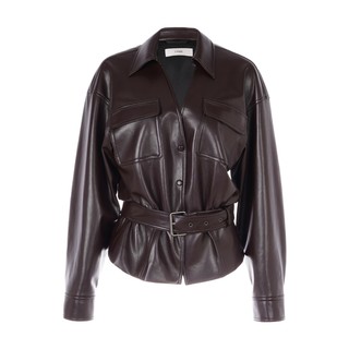 Lynee high-end big-name brown leather jacket for women 2025 autumn new high-end retro protein pu leather jacket