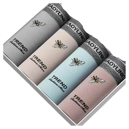 4 pairs of men's underwear for men's boxers ultra-thin breathable mid-waist boxers