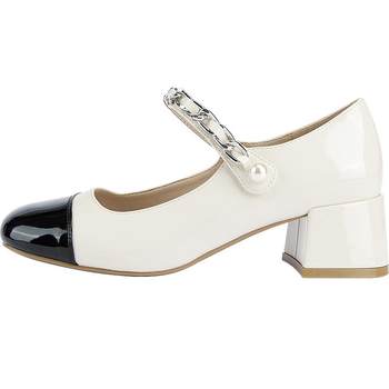 Daphne thick heel mary jane shallow mouth retro single shoes