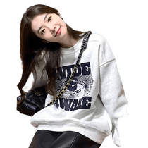 2023 New Product Balmers Eye Casual Velvet Printed Sweater Womens Autumn and Winter Thickened Loose Long-Sleeved Top