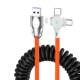 6a fast charging spring telescopic three-in-one data cable