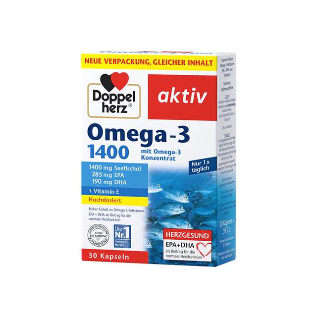 Double Heart Doppelherz ນ້ຳມັນປາທະເລເລິກ 1400mg