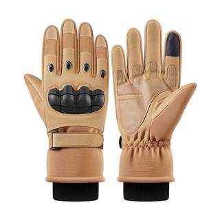 啄木鸟手套男士2025冬季加绒加厚防风保暖战术护手摩托车骑行手套