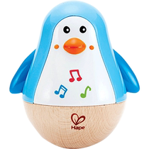 (Self-operated) German Hape bell sand bell music penguin tumbler educational toy animal sucker baby
