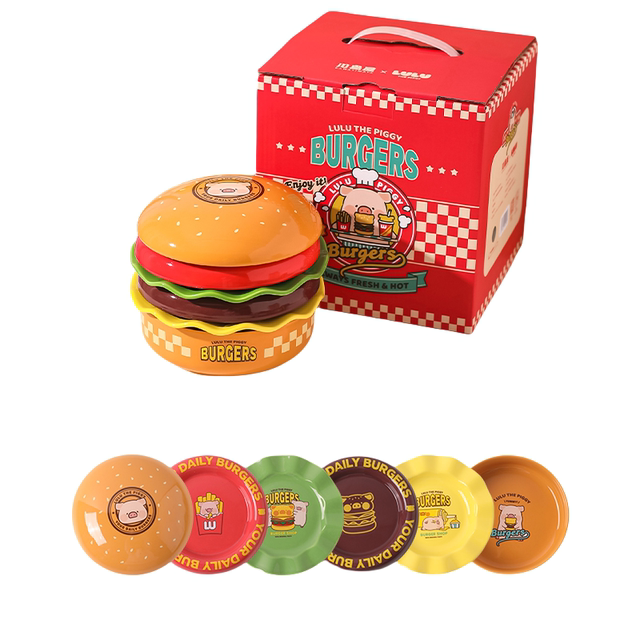 Lulu Pig Joint New Hamburger Tableware Set