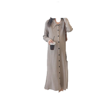 Maternity wear autumn wear 2024 new temperament small fragrance slim straight knitted skirt long-sleeved autumn and winter large size long skirt