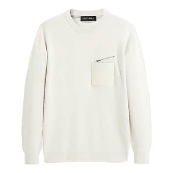 Peacebird men's round neck casual sweater warm workwear knitted pullover solid color fashion pocket sweater trendy Peacebird men's round neck casual sweater warm workwear knitted pullover solid color fashion pocket sweater trendy