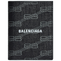 BALenciaga Paris SeaHome 24 Summer SIGNATURE BB MONOGRAM Mens double fold wallet