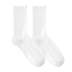 Socks for women summer thin pure cotton mid-calf socks off-white threaded Hanaka fabric striped Mary Jane shoes pile socks