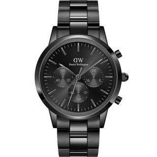 【新年礼物】DW手表男士ICONIC三眼计时精钢石英腕表男送男友礼物