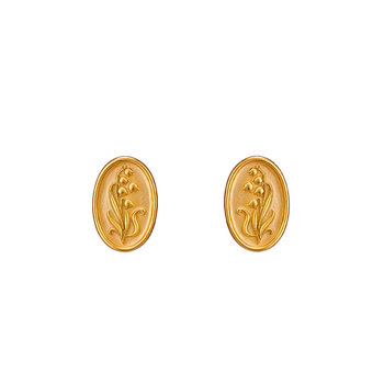 Lily of the valley oval vintage embossed open ring
