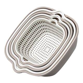 Yuyu double-layer wash basin drain basket living room fruit tray