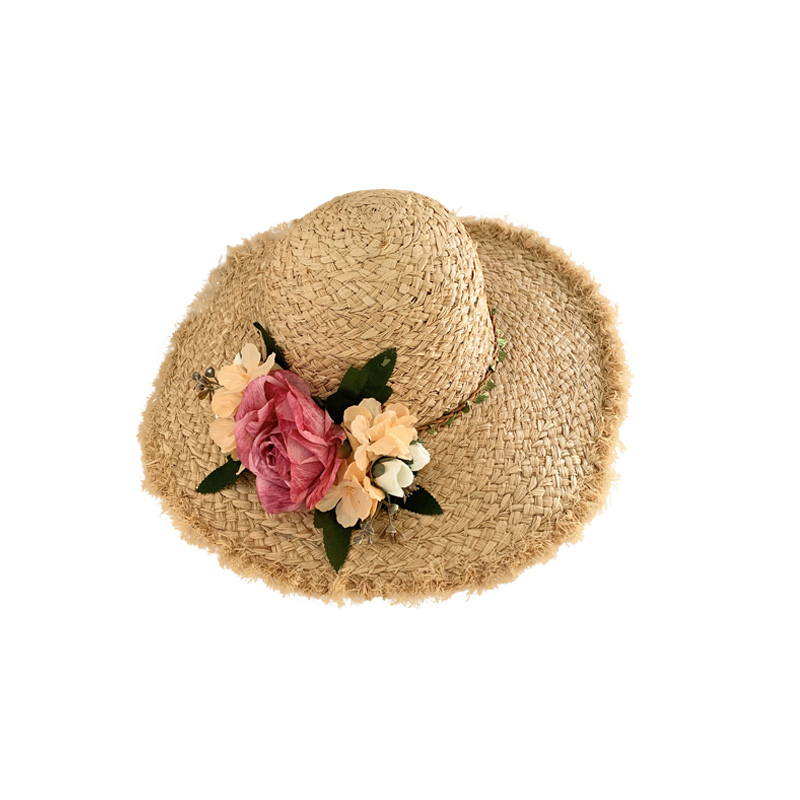 Resort style seaside beach straw hat for women with summer bow