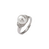 West Taipan Artificial Australian White Pearl Ring Zirconium Diamond Light Luxury