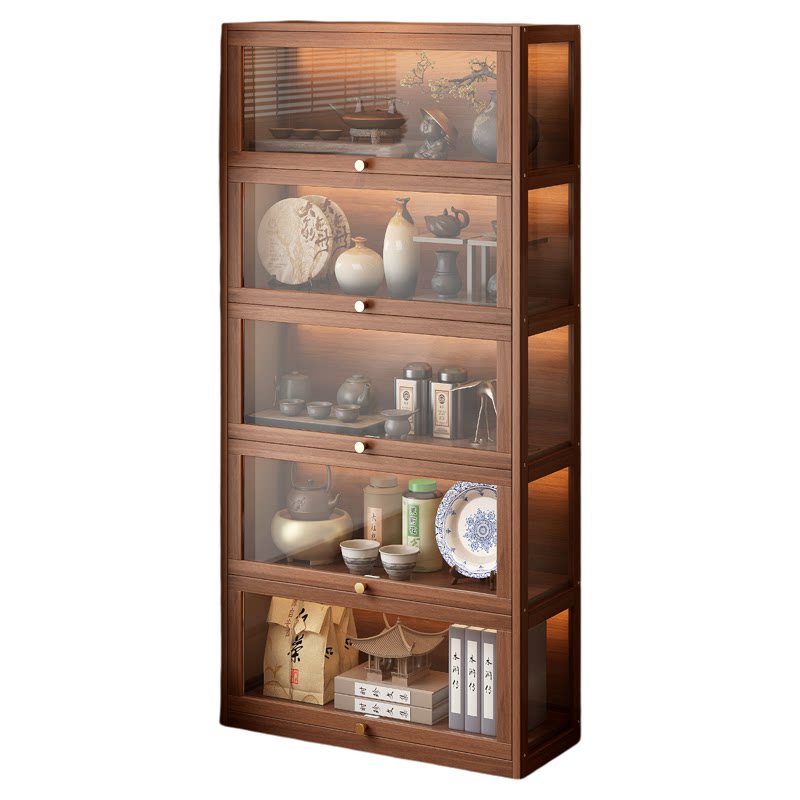 Solid wood tea rack tea cabinet storage rack