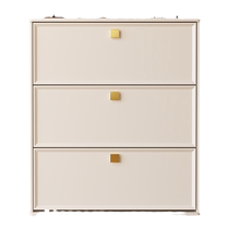 Cream-style ultra-thin shoe cabinet for home entrance flip-type entrance cabinet integrated storage artifact space-saving shoe rack