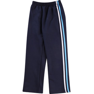 儿童校服长裤藏青色二道蓝杠裤子初中高中小学生男生女生班服校裤