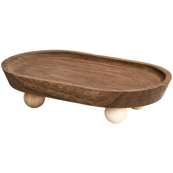 Storage plate acacia wood natural retro style