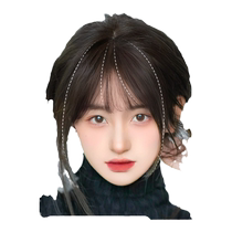 Real hair French air bangs wig female head fake bangs natural forehead invisible seamless bangs wig piece