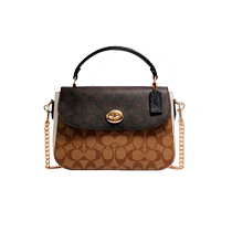 (самозанятые) COACH Coco Lady Classic Old Flower Retro Flip chain santed Satchel Ma