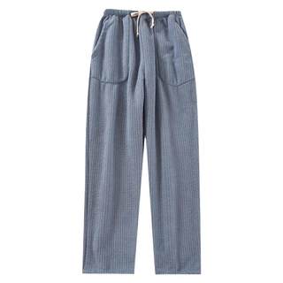 Flannel men's thickened casual pit strip home pants