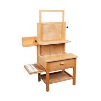 Upgraded beech wood copying all-in-one double-drawer painting stool wooden easel set studio training sketch art student special large studio multi-functional painting table sketching can lift side drawers