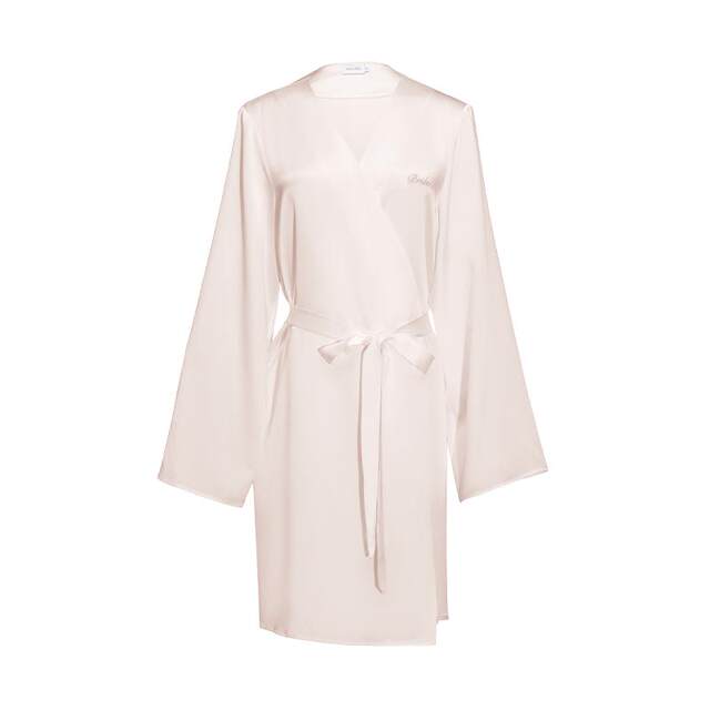 Manitou Wedding Mulberry Silk Embroidered ສັ້ນ Nightgown ງ່າຍດາຍ Wedding lace lace