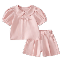 Fanhunting girls suits summer clothes 2024 new style childrens fashionable childrens clothes baby two-piece summer fashion