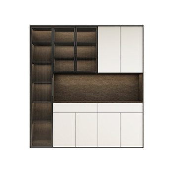 Quanyou whole house customized sideboard against the wall integrated wine cabinet storage high and low cabinet suspended wall cabinet guest dining room storage cabinet