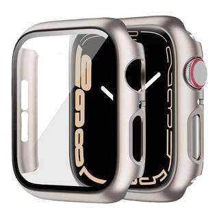 Suitable for Apple Watch Apple Watch S8 tempered film protective case integrated iWatch S7 protective case SE/6/5/4/3/2/1 generation all-inclusive set ultra-thin 40/44/41/45 summer