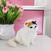 Поддельный белый толстый кот — черно-желтый лоб с маленьким колокольчиком.