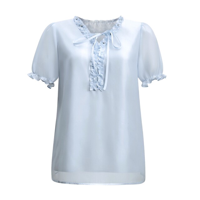 ເສື້ອ Chiffon ມີຂອບ pleated